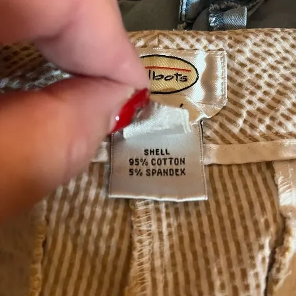 Talbots Tan & White Seersucker Bermuda Shorts sz 12 - Picture 5 of 5